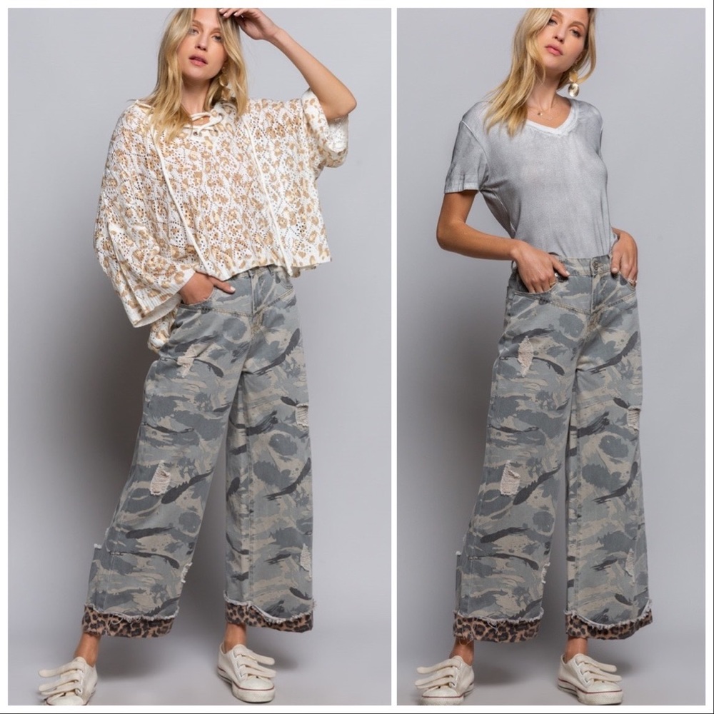 *LAST 3X* POL PLUS CAM-LEO Distressed Pants - Picture 15 of 15